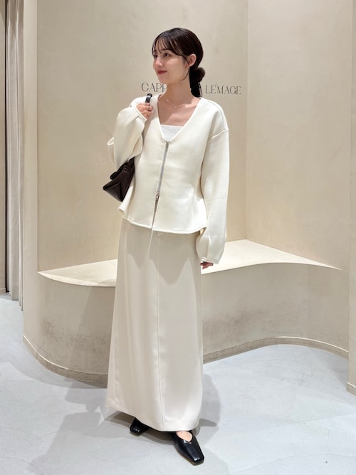 今期新作！即納【伸縮性◎】ペプラムジップカーディガンカプリシュレマージュ スタイルアップが叶う/伸縮性◎】ペプラムジップカーディガン