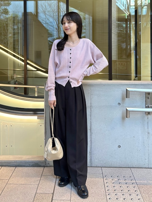 ＜新色追加/ブルー＞2タックワイドパンツ