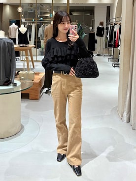 「CAPRICIEUX LE'MAGE（カプリシューレマージュ）のアイテム（その他パンツ）」を使った、kon_lemageさん（レディース・158cm）の秋コーディネート