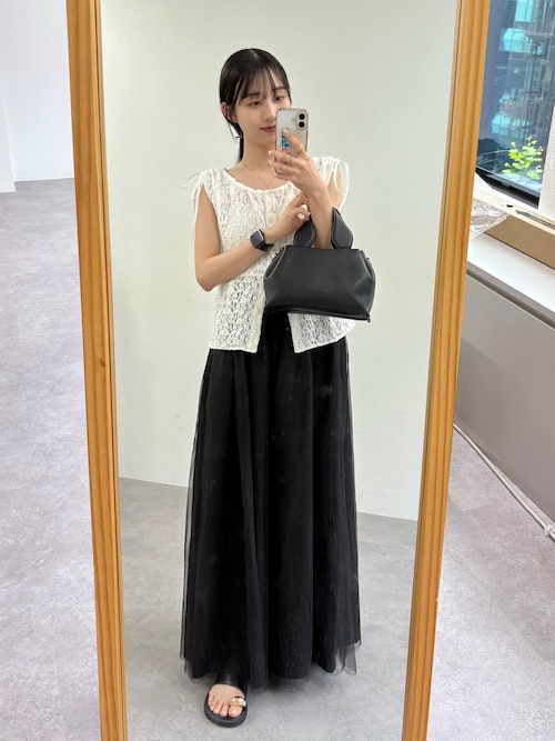 CAPRICIEUX LE'MAGE レースリボンブラウス 2色 CAPRICIEUX LE'MAGE ブラウス シャツ レースリボンブラウス