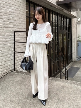 「CAPRICIEUX LE'MAGE（カプリシューレマージュ）のアイテム」を使った、kon_lemageさん（レディース・158cm）の春コーディネート
