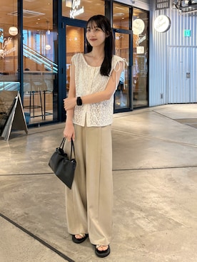 「ベージュコーデ」｜kon_lemageさん（レディース・158cm）の夏コーディネート