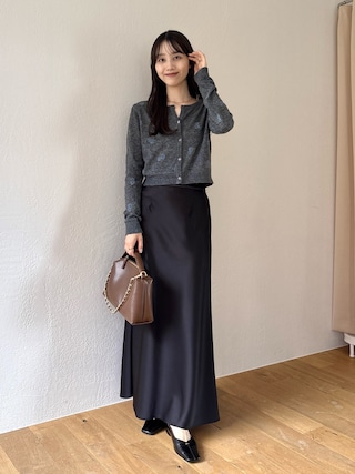 「CAPRICIEUX LE'MAGE(カプリシューレマージュ)のバイアススカート(スカート)」を使った、kon_lemageさん(レディース・158cm)の秋コーディネート