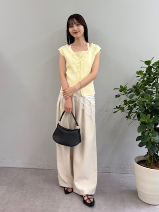「CAPRICIEUX LE'MAGE(カプリシューレマージュ)の【万能アレンジ/3色展開】サテンレーススカーフ(バンダナ/スカーフ)」を使った、kon_lemageさん(レディース・158cm)の夏コーディネート