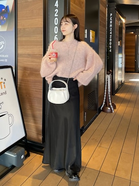 「ピンクニット」｜kon_lemageさん（レディース・158cm）の冬コーディネート
