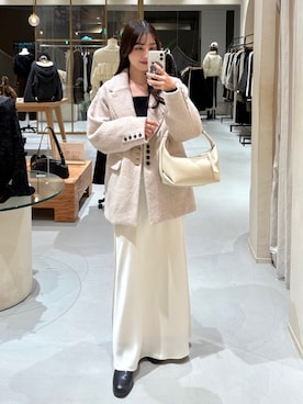 「アイテム（その他アウター、ベージュ系）」を使った、kon_lemageさん（レディース・158cm）の冬コーディネート