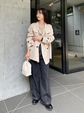 「CAPRICIEUX LE'MAGE（カプリシューレマージュ）のアイテム（その他アウター）」を使った、kon_lemageさん（レディース・158cm）の秋コーディネート