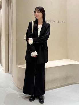 「アイテム（テーラードジャケット）」を使った、kon_lemageさん（レディース・158cm）の秋コーディネート