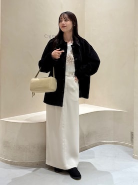 「アイテム（ローファー）」を使った、kon_lemageさん（レディース・158cm）の秋コーディネート