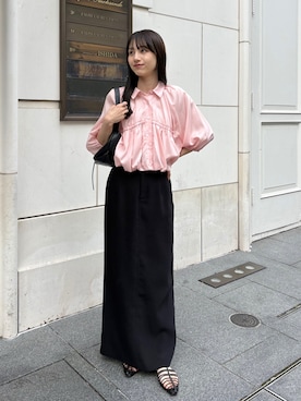 低身長サイズあり】マキシIラインスカートを使った人気ファッション