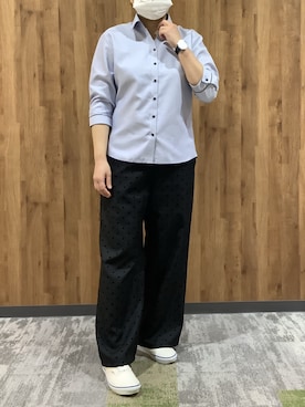 「TOKYO SHIRTS（トウキョウシャツ）のアイテム（ビジネスシャツ）」を使った、SHIRTS PLAZA 札幌マルヤマクラス店さん（レディース・162cm）の春コーディネート