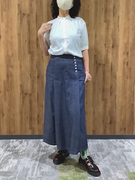 「TOKYO SHIRTS（トウキョウシャツ）のアイテム」を使った、SHIRTS PLAZA 札幌マルヤマクラス店さん（レディース・167cm）の春コーディネート