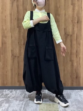 「TOKYO SHIRTS（トウキョウシャツ）の【Pitta Re:)】ふわっとガーゼシャツ 七分袖 綿100% レディースカジュアルシャツ（シャツ/ブラウス、イエロー系）」を使った、SHIRTS PLAZA 札幌マルヤマクラス店さん（レディース・162cm）の春コーディネート