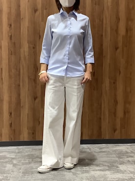 「アイテム（ビジネスシャツ）」を使った、SHIRTS PLAZA 札幌マルヤマクラス店さん（レディース・161cm）の夏コーディネート
