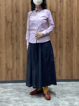 「アイテム（ビジネスシャツ）」を使った、SHIRTS PLAZA 札幌マルヤマクラス店さん（レディース・155cm）の夏コーディネート