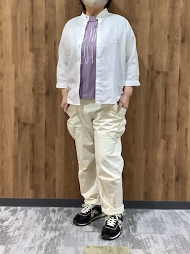 「TOKYO SHIRTS（トウキョウシャツ）のアイテム（シャツ/ブラウス）」を使った、SHIRTS PLAZA 札幌マルヤマクラス店さん（レディース・154cm）の春コーディネート