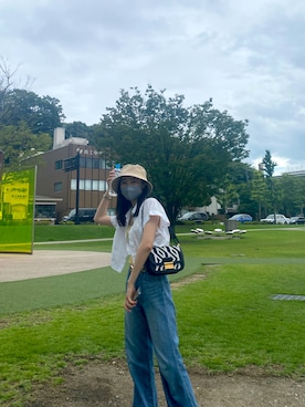 「AMAIL（アマイル）のアイテム（帽子）」を使った、sawarinsさん（レディース・161cm）の夏コーディネート