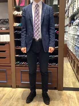 「アイテム（ビジネスシャツ）」を使った、BRICK HOUSE by Tokyo Shirts 和泉ららぽーと店さん（メンズ・171cm）の春コーディネート
