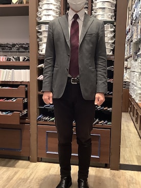 「アイテム（ビジネスシャツ）」を使った、BRICK HOUSE by Tokyo Shirts 和泉ららぽーと店さん（メンズ・171cm）の冬コーディネート