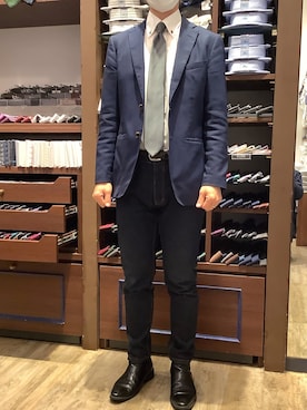 「アイテム（ビジネスシャツ）」を使った、BRICK HOUSE by Tokyo Shirts 和泉ららぽーと店さん（メンズ・171cm）の春コーディネート