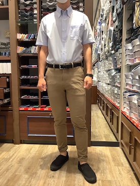 「アイテム（ビジネスシャツ）」を使った、BRICK HOUSE by Tokyo Shirts 和泉ららぽーと店さん（メンズ・171cm）の夏コーディネート