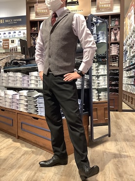 「アイテム（フォーマルスーツ/小物）」を使った、BRICK HOUSE by Tokyo Shirts 和泉ららぽーと店さん（メンズ・168cm）の秋コーディネート