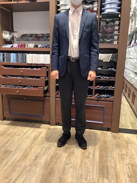 「アイテム（ビジネスシャツ）」を使った、BRICK HOUSE by Tokyo Shirts 和泉ららぽーと店さん（メンズ・171cm）の春コーディネート