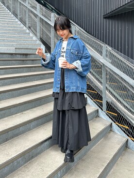 「COLONY 2139（コロニートゥーワンスリーナイン）のアイテム（デニムジャケット）」を使った、LEIさん（レディース・156cm）の夏コーディネート