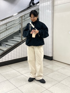 「アイテム（ボディバッグ/ウエストポーチ）」を使った、LEIさん（レディース・156cm）の冬コーディネート