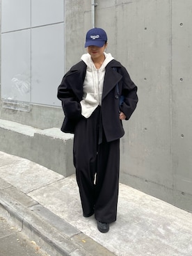 「アイテム（キャップ）」を使った、LEIさん（レディース・156cm）の秋コーディネート