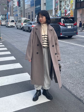 「COLONY 2139（コロニートゥーワンスリーナイン）のアイテム（チェスターコート）」を使った、LEIさん（レディース・156cm）の秋コーディネート