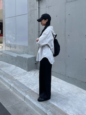 「アイテム（キャップ）」を使った、LEIさん（レディース・156cm）の秋コーディネート
