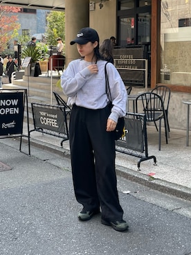 「アイテム（スウェット）」を使った、LEIさん（レディース・156cm・20代）の春コーディネート