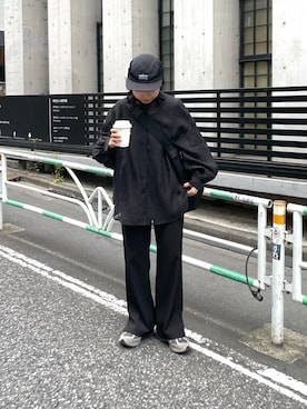 「BROKEN BASE（ブロークンベース）のアイテム（帽子）」を使った、LEIさん（レディース・156cm）の春コーディネート
