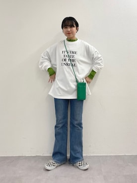 「ごきげんウィーク」｜「アイテム（スリッポン）」を使った、LEIさん（レディース・156cm）の春コーディネート
