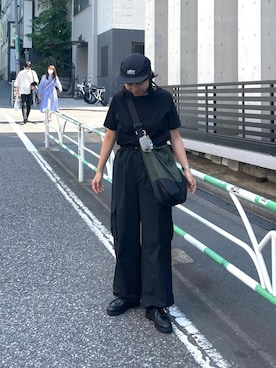 「BROKEN BASE（ブロークンベース）のアイテム（帽子）」を使った、LEIさん（レディース・156cm）の春コーディネート