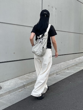 「アイテム（ボディバッグ/ウエストポーチ）」を使った、LEIさん（レディース・156cm）の夏コーディネート