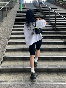 「アイテム（ハンドバッグ）」を使った、LEIさん（レディース・156cm）の夏コーディネート