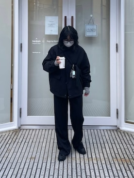 「アイテム（アームカバー）」を使った、LEIさん（レディース・156cm）の冬コーディネート