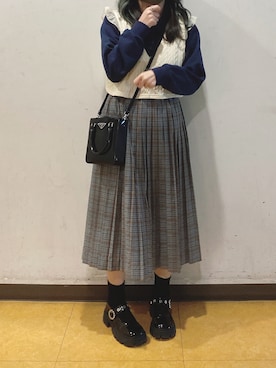 「PRADA（プラダ）のアイテム」を使った、りつさん（レディース・148cm）の冬コーディネート