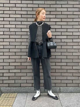 「SHIPS（シップス）のアイテム（ボストンバッグ）」を使った、阿部さん（レディース・165cm）の冬コーディネート