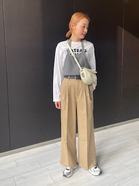 「ニットキャミソール」｜阿部さん（レディース・165cm）の春コーディネート