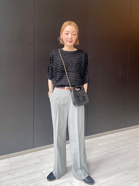 「アイテム（ベルト）」を使った、阿部さん（レディース・165cm）の春コーディネート