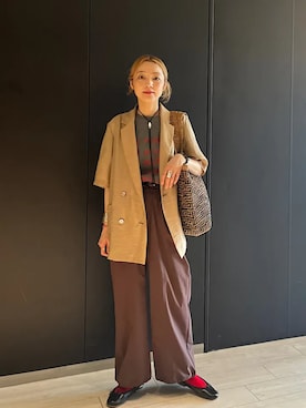 「SHIPS（シップス）のアイテム（バッグ）」を使った、阿部さん（レディース・165cm）の夏コーディネート