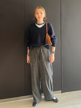 「シップス」｜阿部さん（レディース・165cm）の秋コーディネート