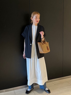 「SHIPS（シップス）のアイテム（ワンピース）」を使った、阿部さん（レディース・165cm）の春コーディネート