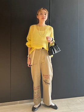 「アイテム（チノパンツ）」を使った、阿部さん（レディース・165cm）の秋コーディネート