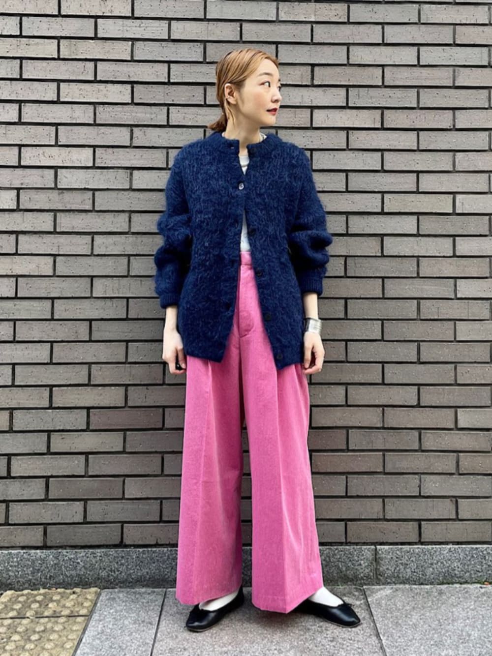 SHIPS Primary Navy Label ファー加工 カーディガン SHIPS Primary Navy Label ファー加工 カーディガン