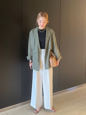 「コンサバ」｜「アイテム（ジャケット/アウター）」を使った、阿部さん（レディース・165cm）の夏コーディネート