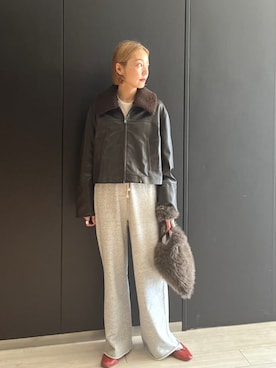 「SHIPS for women」｜「アイテム（ブルゾン）」を使った、阿部さん（レディース・165cm）の秋コーディネート